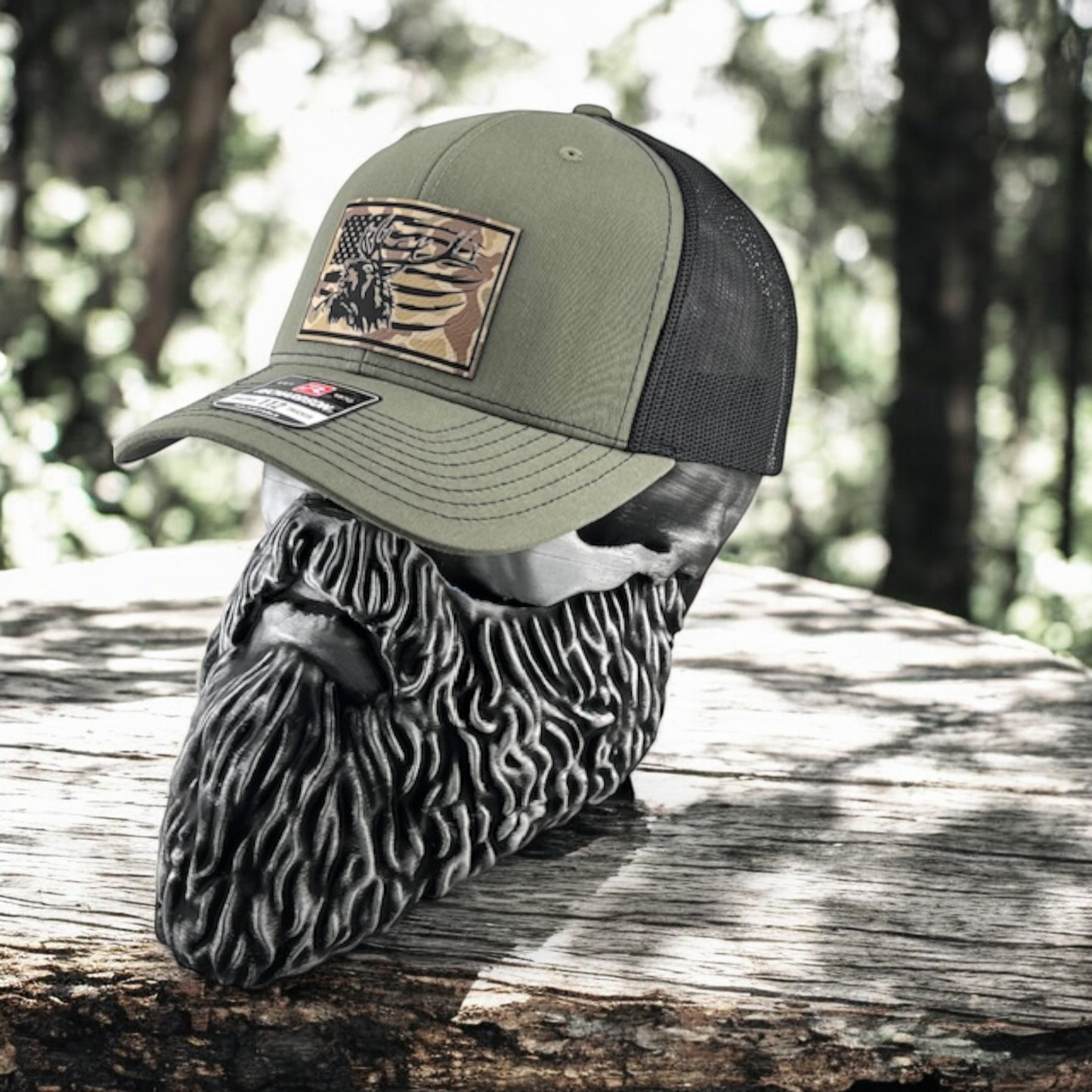 Elk US Flag Richardson 112 Trucker Hat