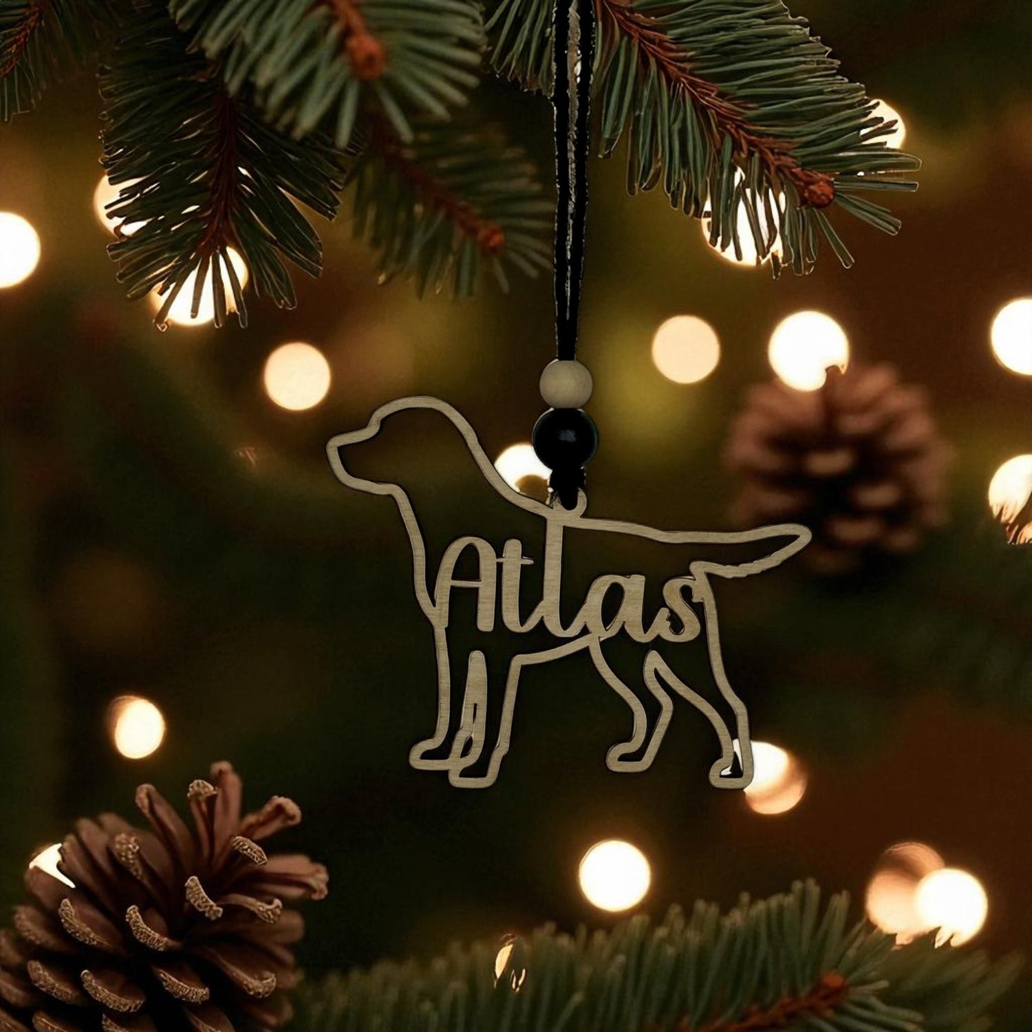 Custom Dog Ornament - GSP, Labrador, Wirehaired Pointer - Personalized Pet Name