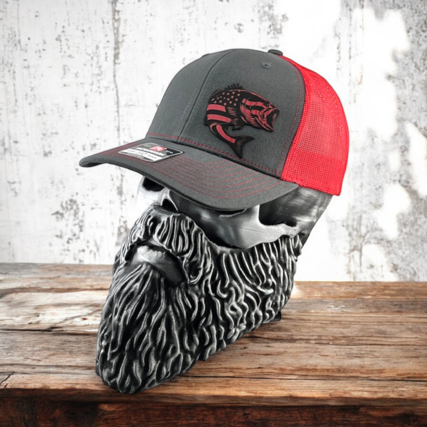 American Flag Bass Fish - Richardson 112 Patch Trucker Hat