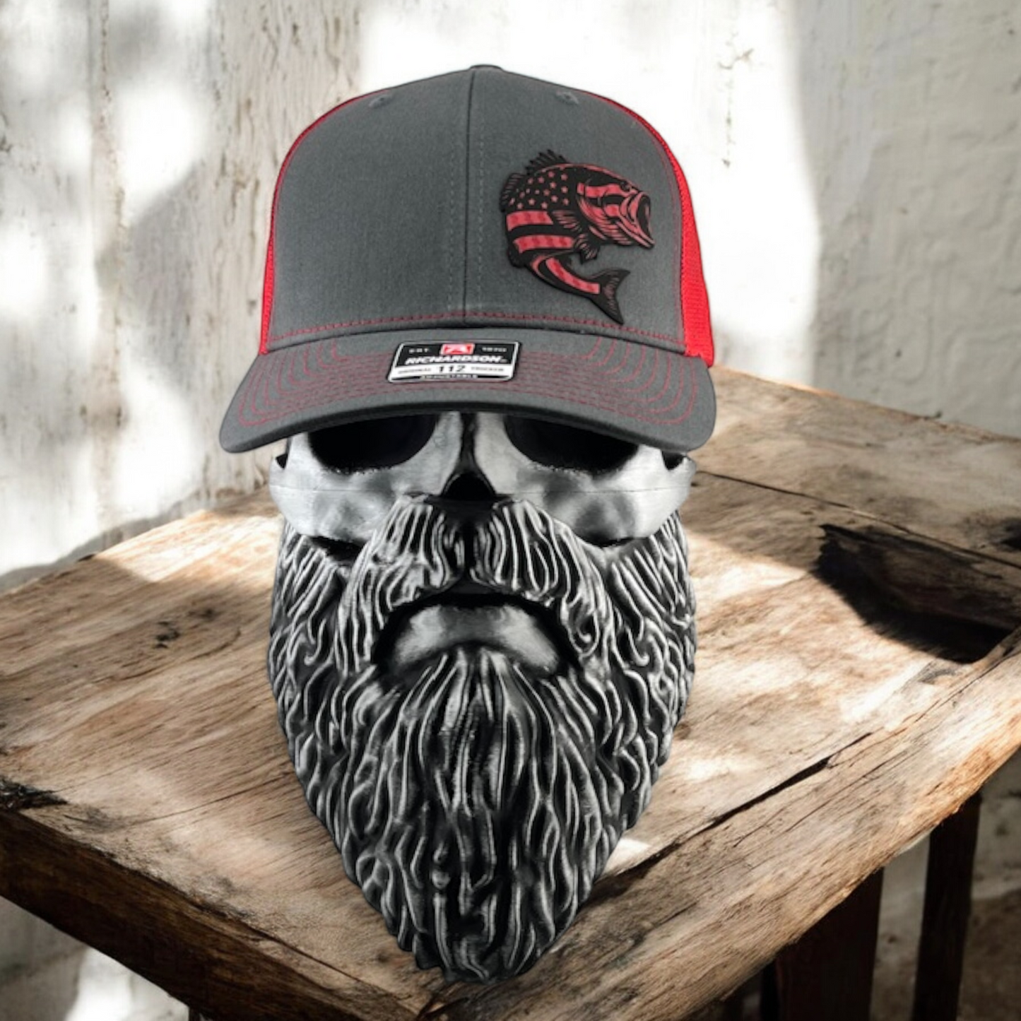 American Flag Bass Fish - Richardson 112 Patch Trucker Hat