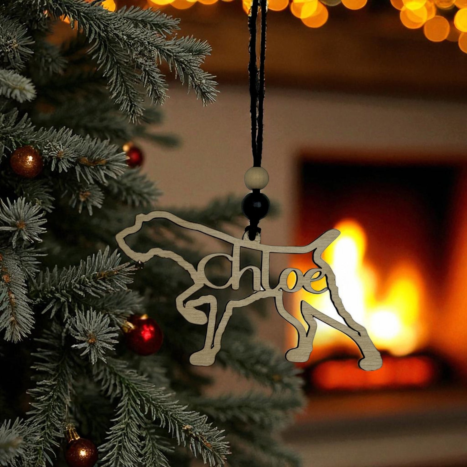 Custom Dog Ornament - GSP, Labrador, Wirehaired Pointer - Personalized Pet Name