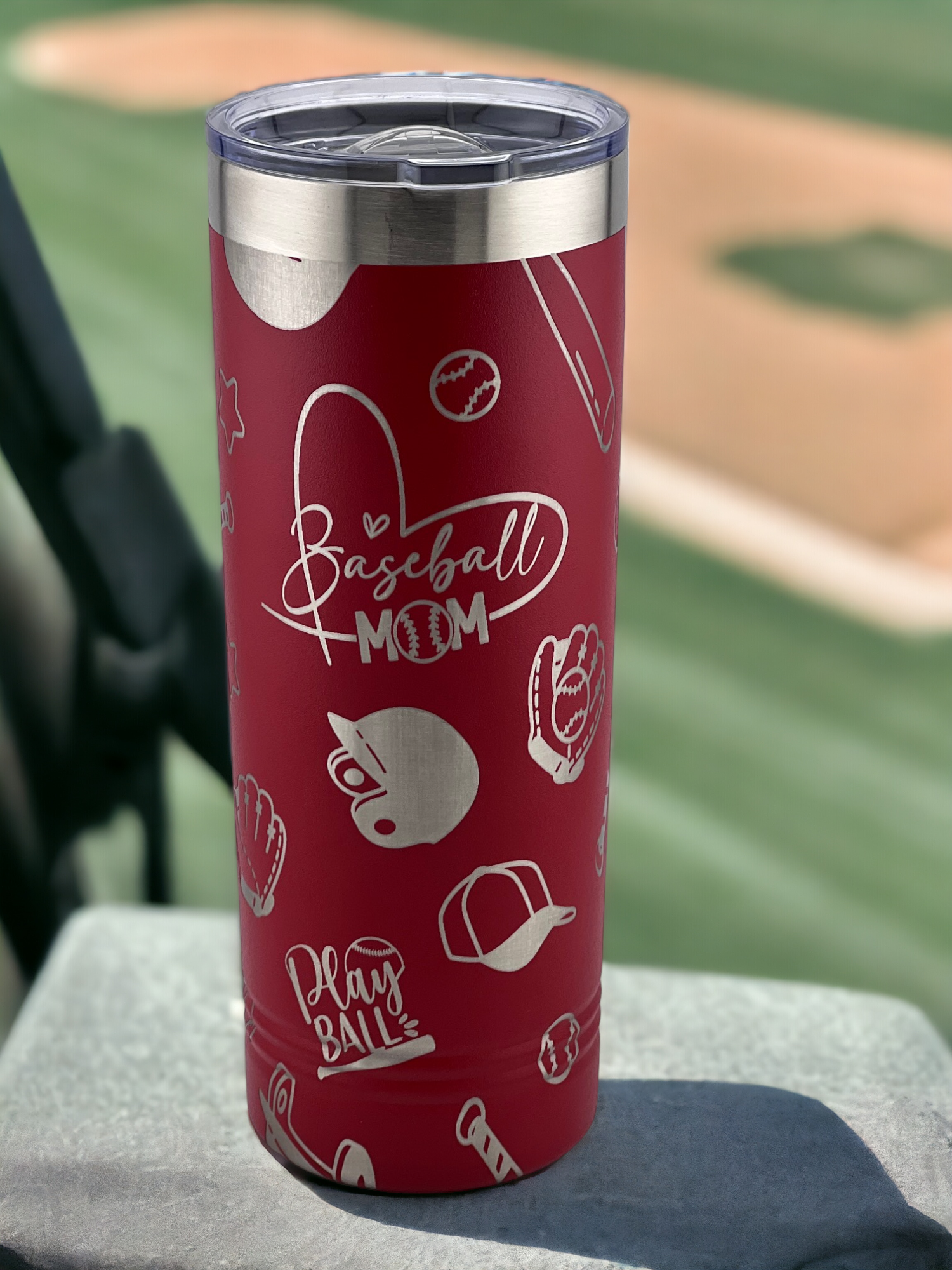 Baseball Mom 360° Engraved 22 oz. Skinny Tumbler