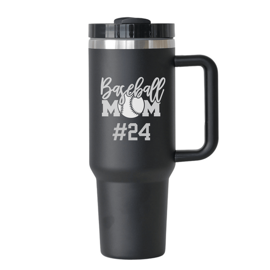 Baseball Mom Tumbler 40 oz. - with or without the number