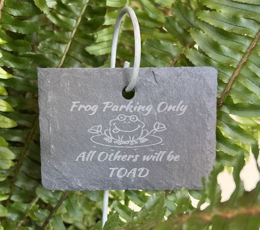Frog Parking Funny Slate Plant Marker