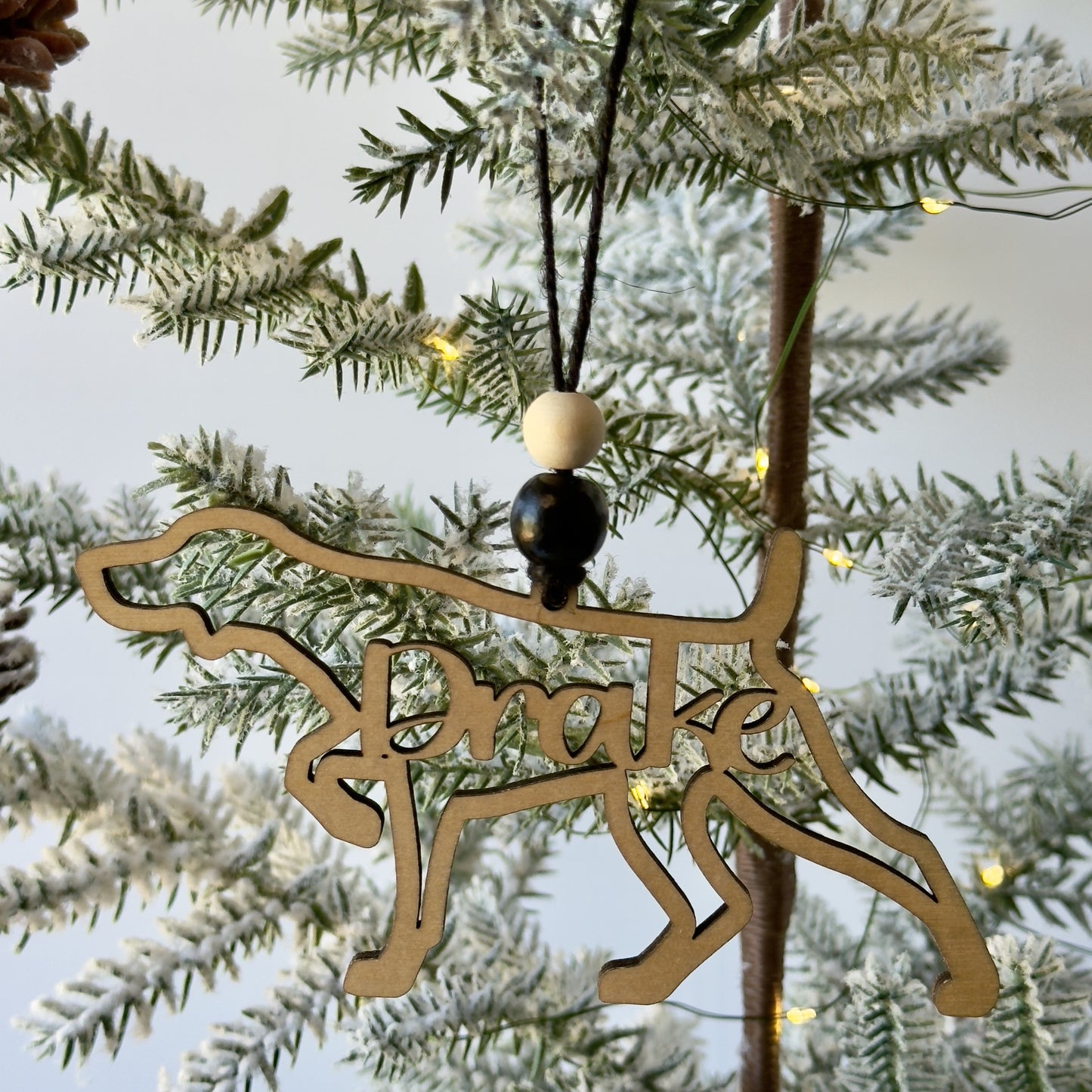 Custom Dog Ornament - GSP, Labrador, Wirehaired Pointer - Personalized Pet Name