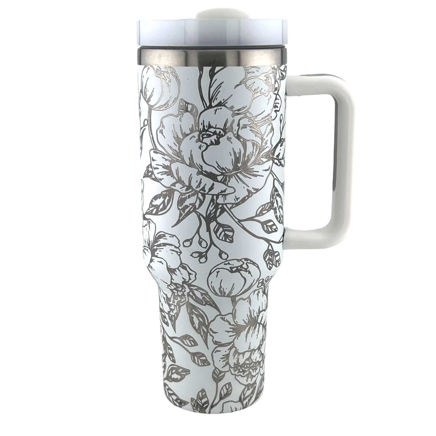 40 oz. Peony Tumbler Engraved 360°