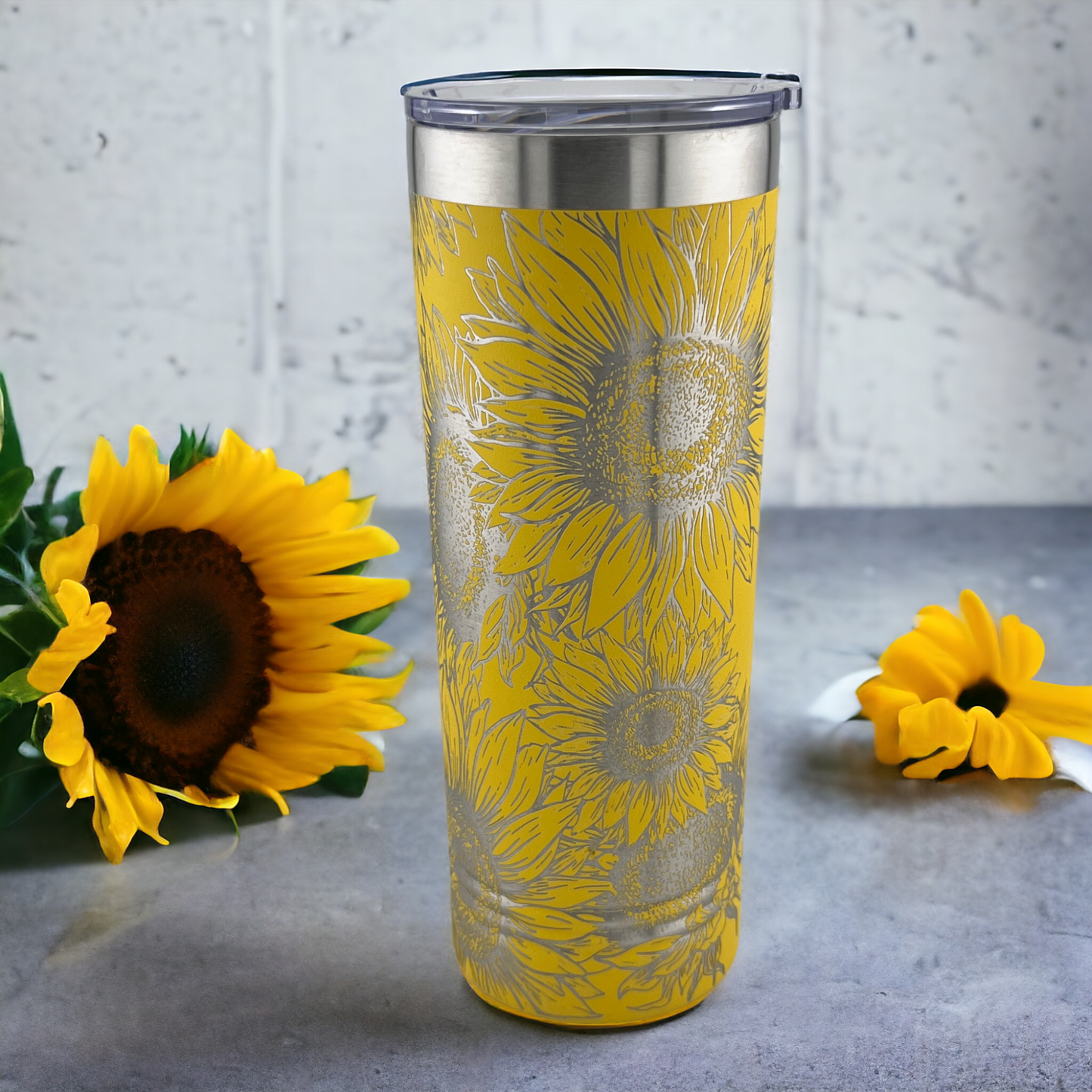 22 oz. Sunflower Tumbler Engraved 360°