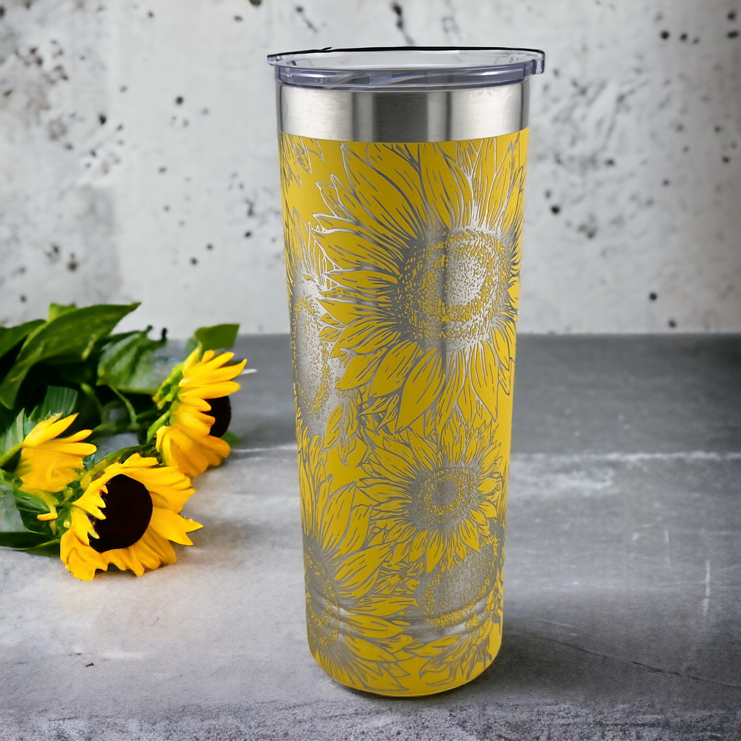 22 oz. Sunflower Tumbler Engraved 360°