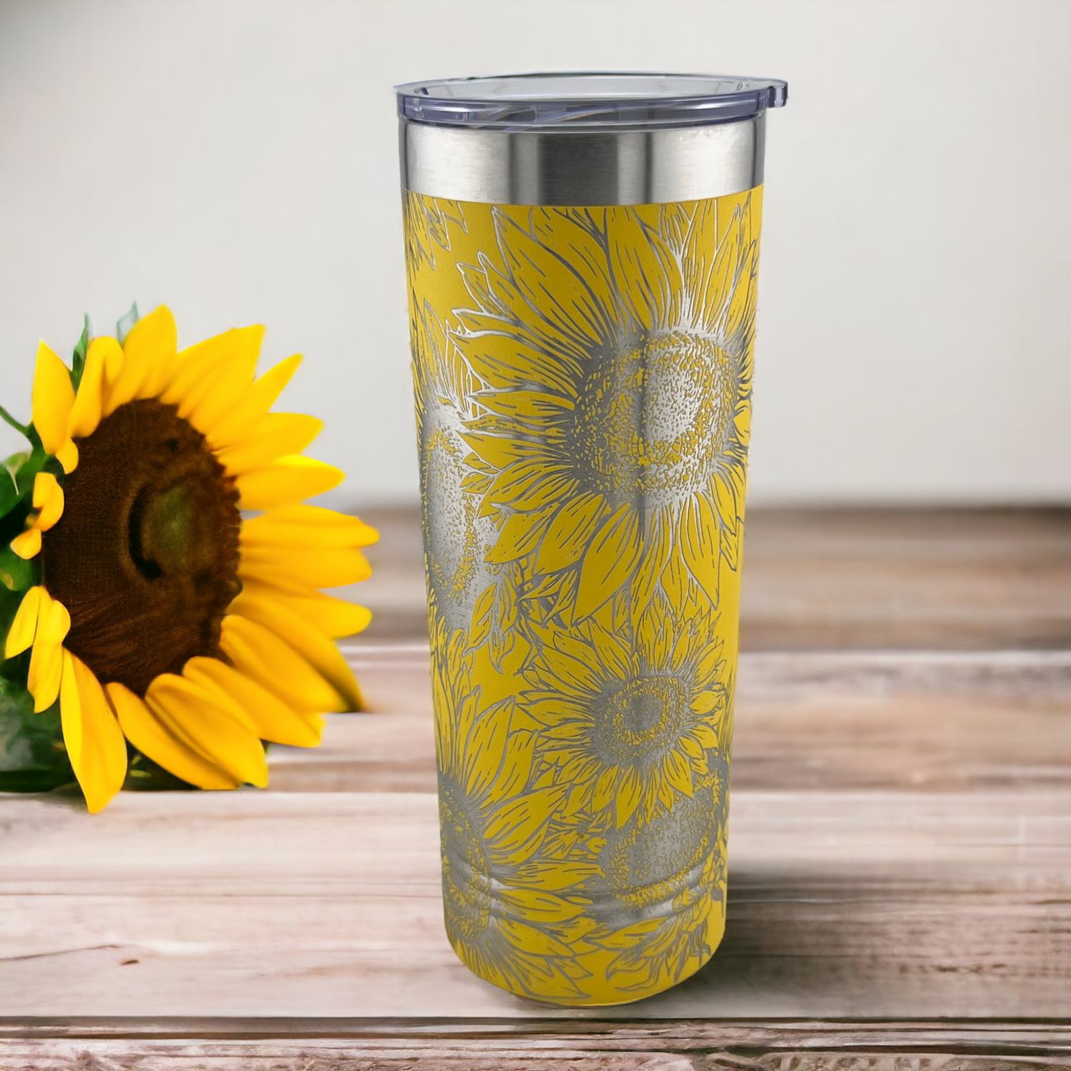 22 oz. Sunflower Tumbler Engraved 360°