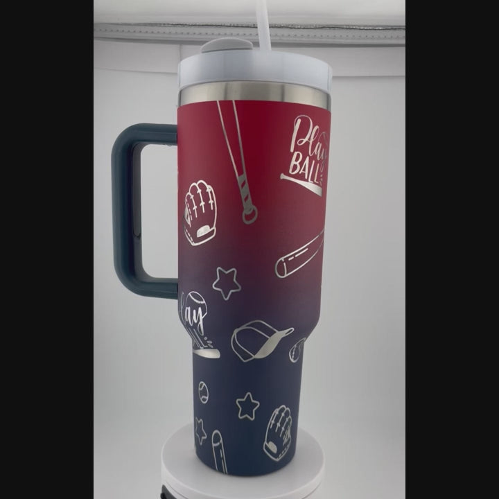 40oz. Baseball Mom 360° Engraved Tumbler - we can also replace the baseball mom heart with any of the other designs on this page.