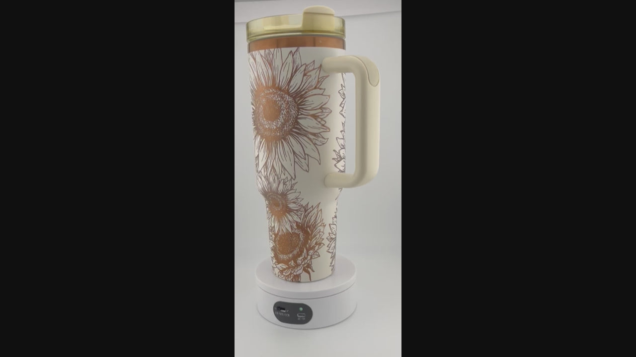 40 oz. Sunflower Tumbler Engraved 360°